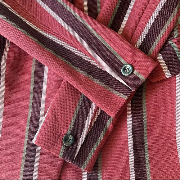 Mural Red Burgundy Stripe Button Blazer - Picture 8 of 16